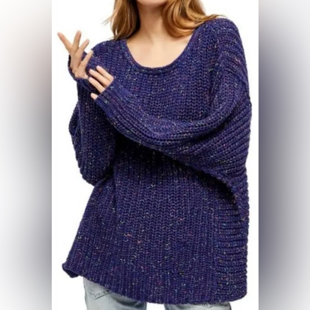 SOLD - Free People oversized Neon Lights Purple Sweater